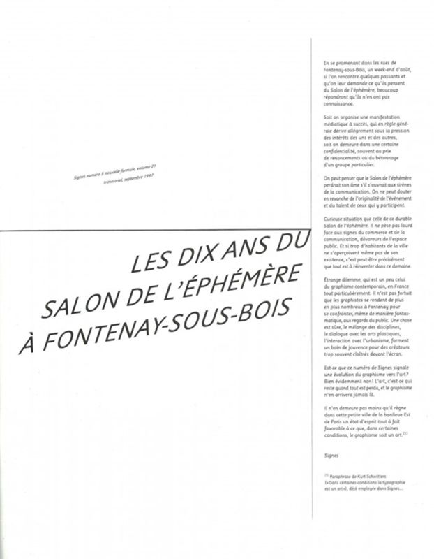 10 ans du Salon de l'Ephémère, 1997