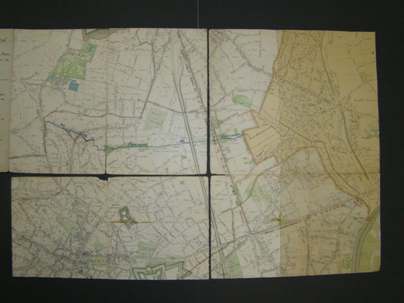 Plan-carte du rû de la Fontaine-du-Vaisseau, avant restauration.