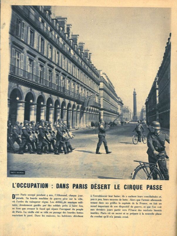 L'occupation : dans Paris désert le cirque passe