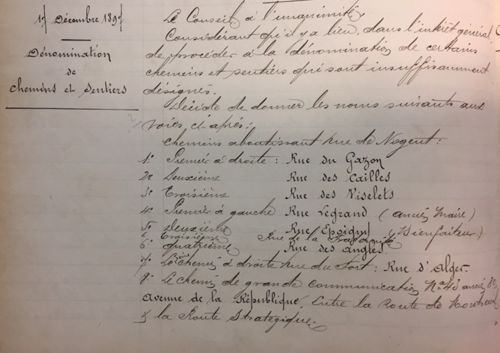 Extrait du registre des délibérations de 1897. 