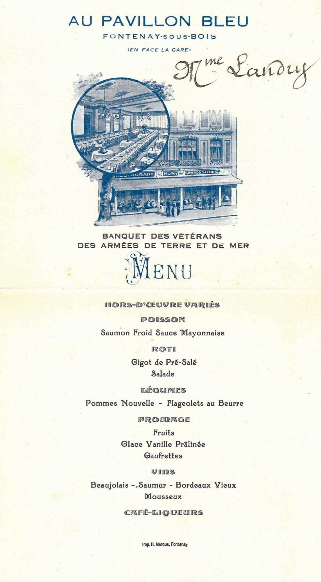 Banquet des vétérans des Armées de Terre et de Mer