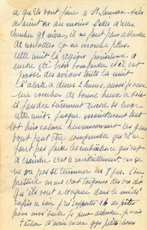 Correspondance de Marie Lambourg envoyée à son fils Bernard le 8 juin 1944