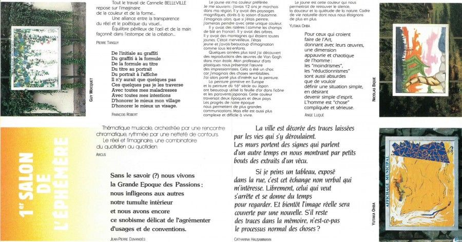 1er Salon de l' Ephémère, 1988