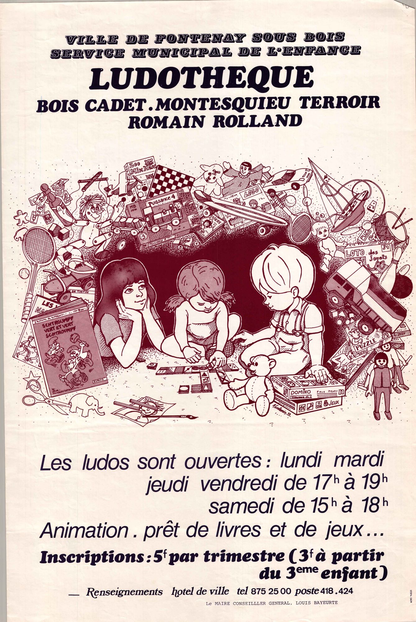 Affiche pour les ludothèques en 1979