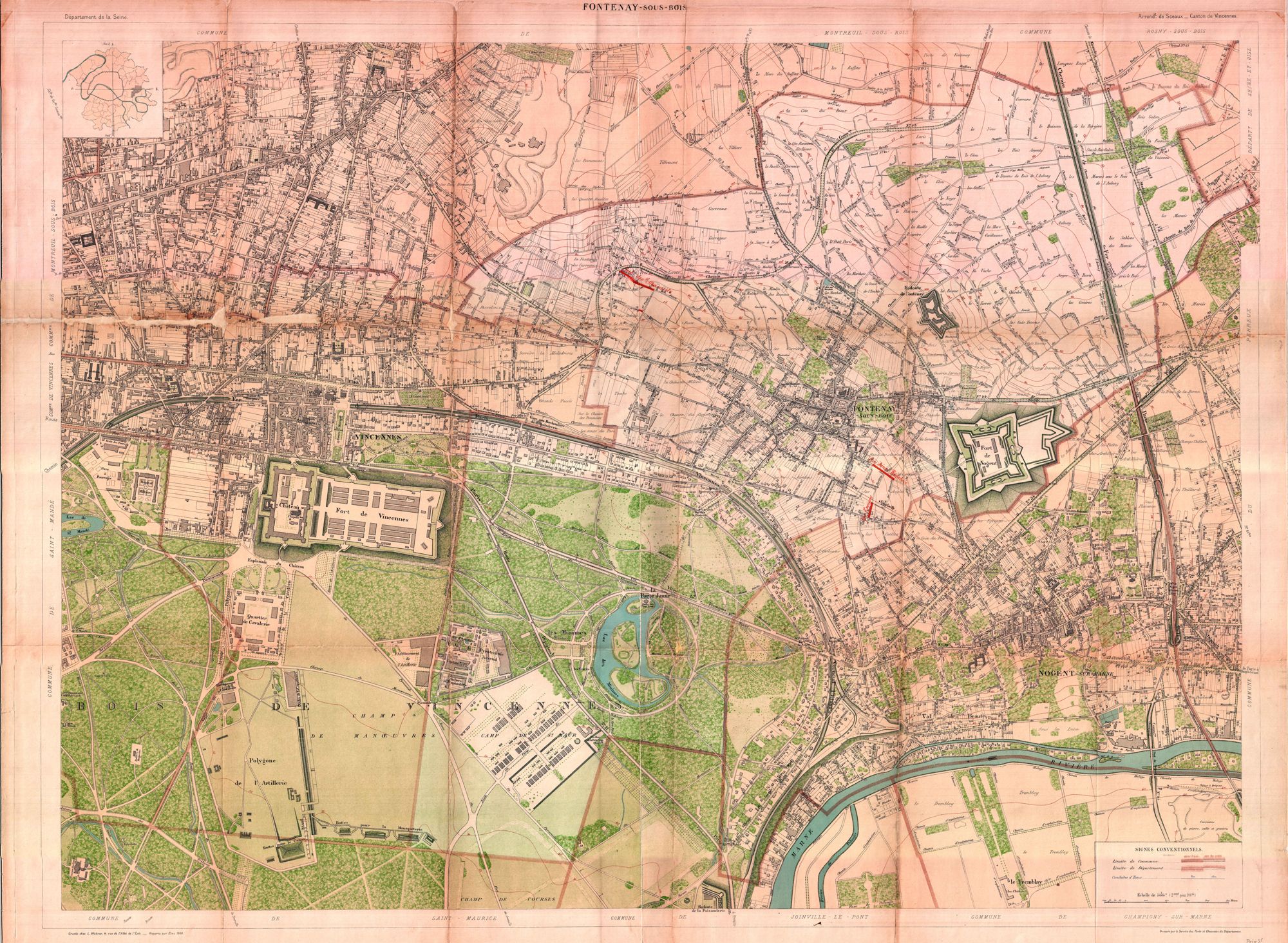 Plan de la commune de Fontenay-sous-Bois en 1900