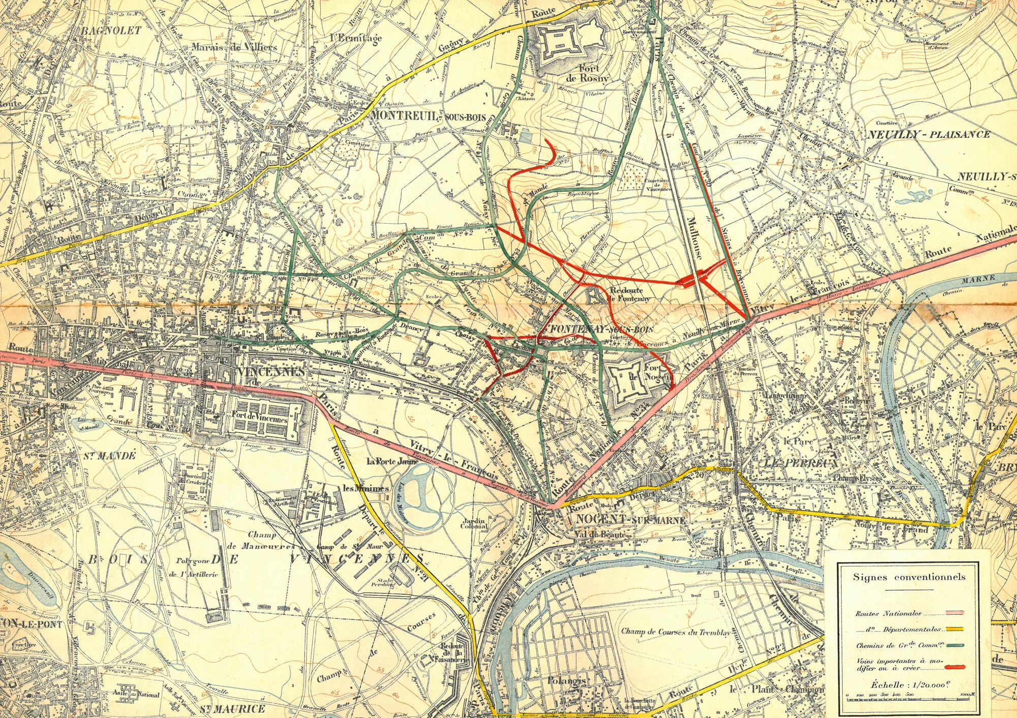 Plan d'aménagement d'embellissement et d'extension de la commune de Fontenay-sous-Bois, avant-projet, 1927