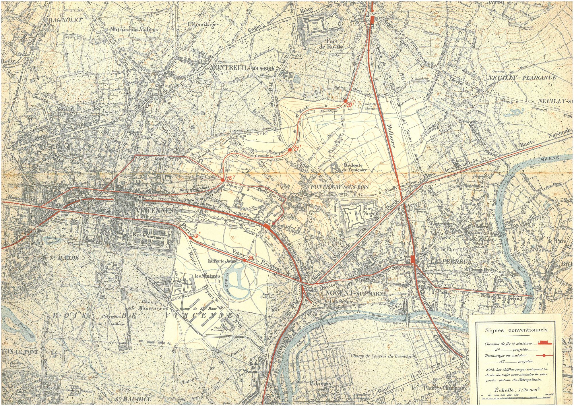 Plan d'aménagement d'embellissement et d'extension de la commune de Fontenay-sous-Bois, avant-projet, 1927