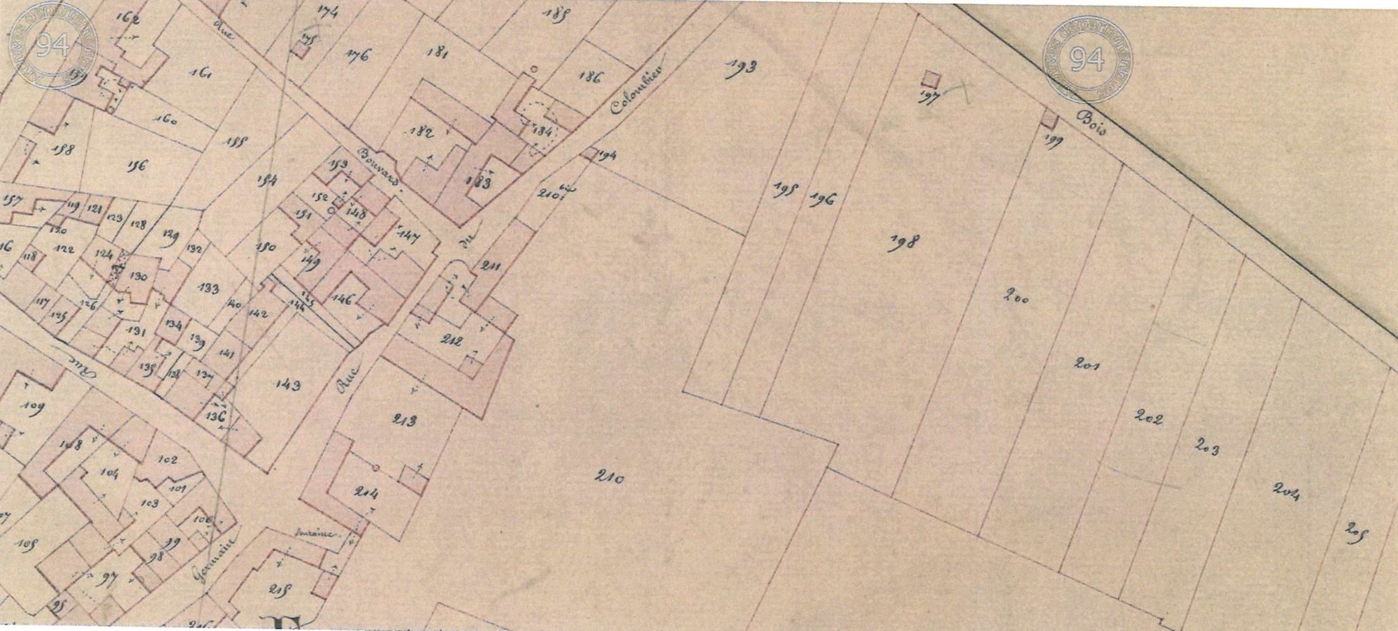 Plan parcellaire du cadastre napoléonien révisé