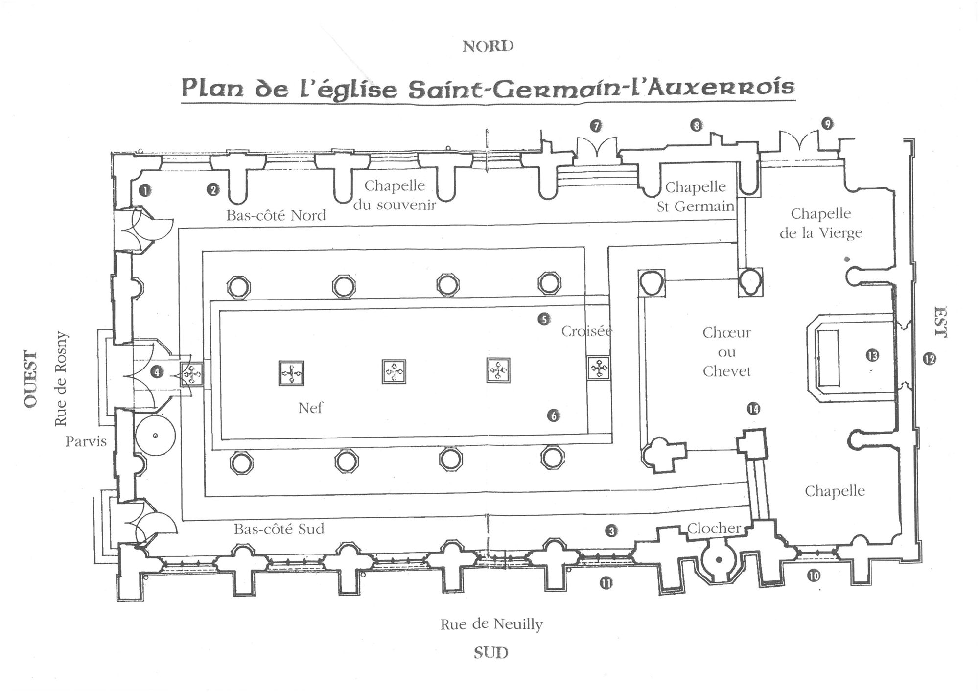 Plan d'ensemble de l'église Saint-Germain l'Auxerrois