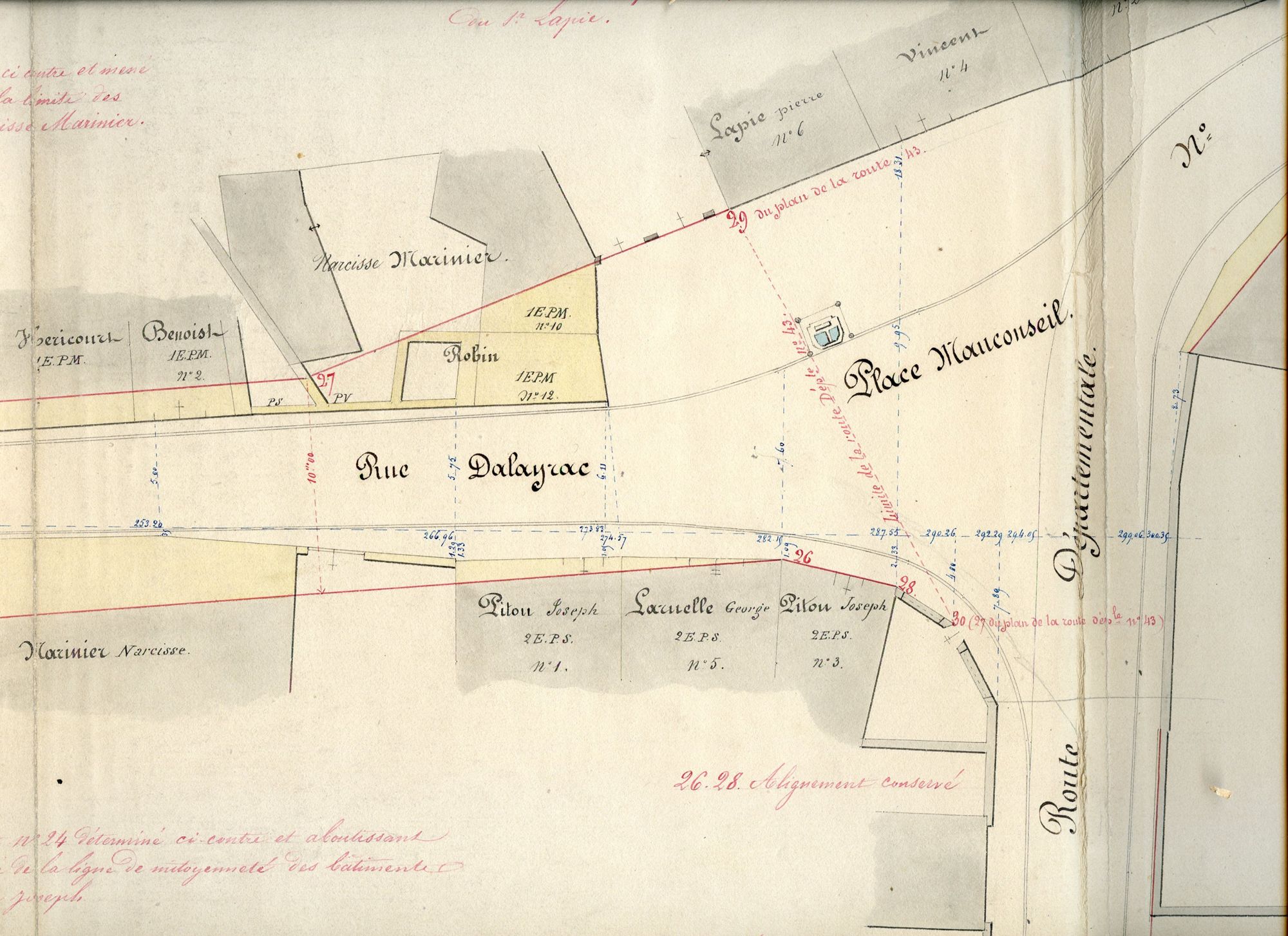 Plan d'alignement rue Dalayrac