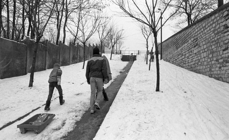Pente enneigée à Fontenay, 1987