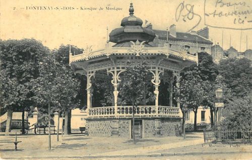 Le kiosque à musique, vers 1906.