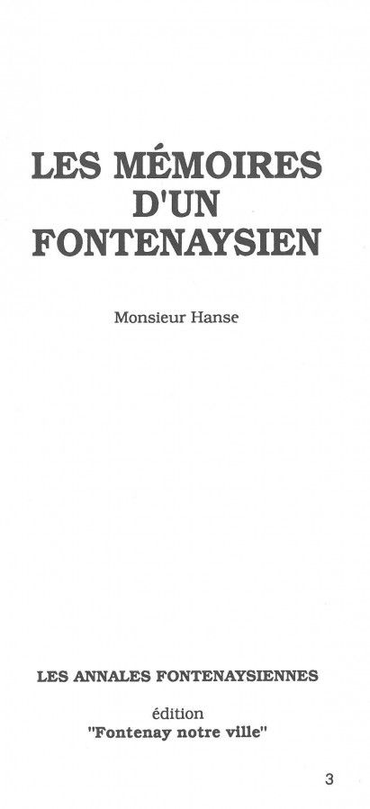 Les mémoires d'un Fontenaysien