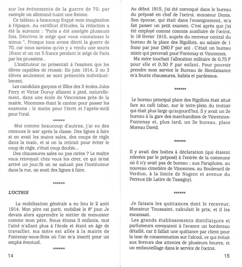 Les mémoires d'un Fontenaysien