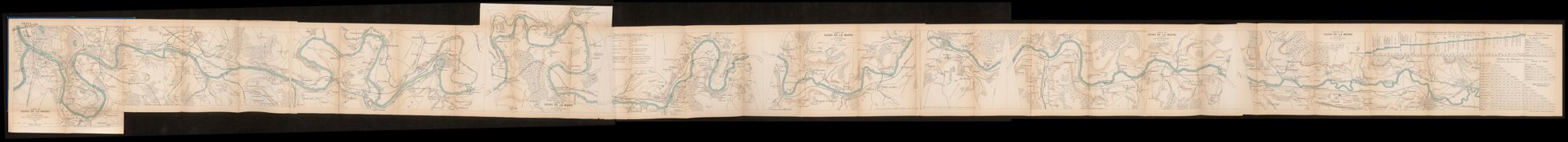 Carte du cours de la Marne de Charenton à Epernay, 1887