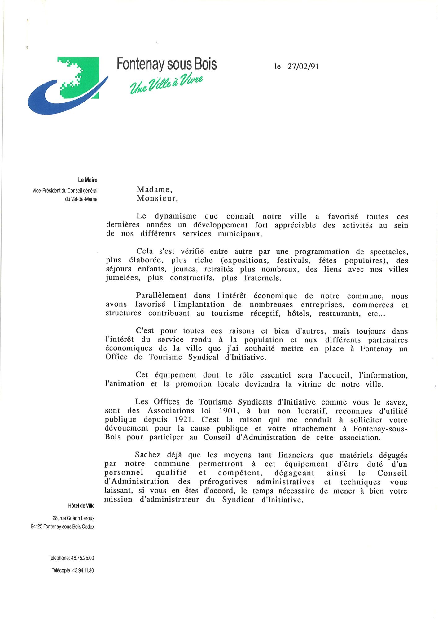 Lettre de création de l'OTSI