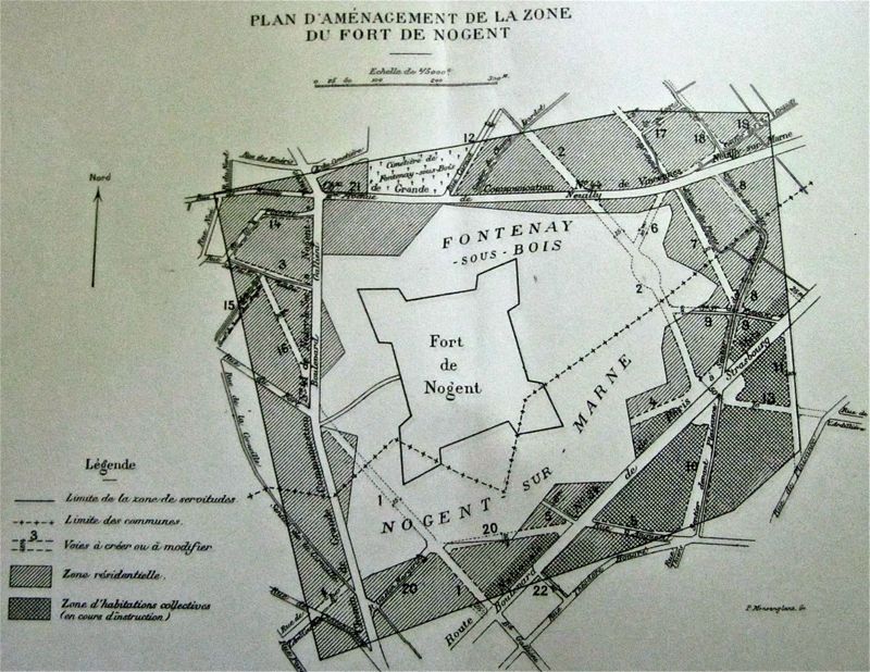 Plan de la zone du Fort de Nogent, 1933