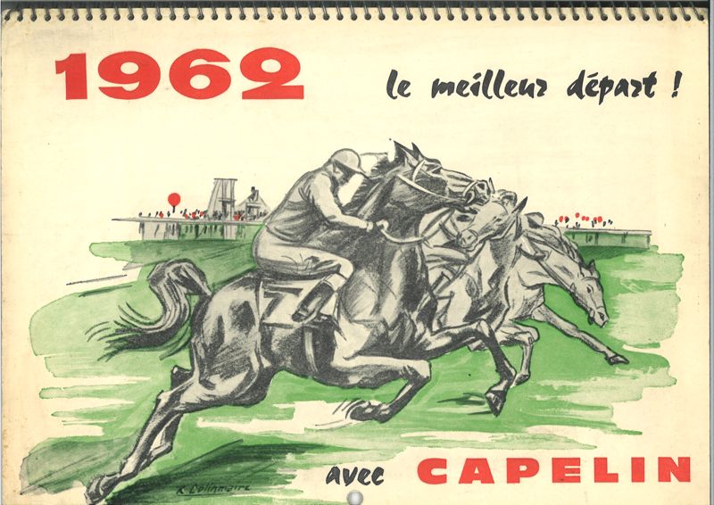 Calendrier de la société Capelin, 77 rue des Trois-Territoires, 1962