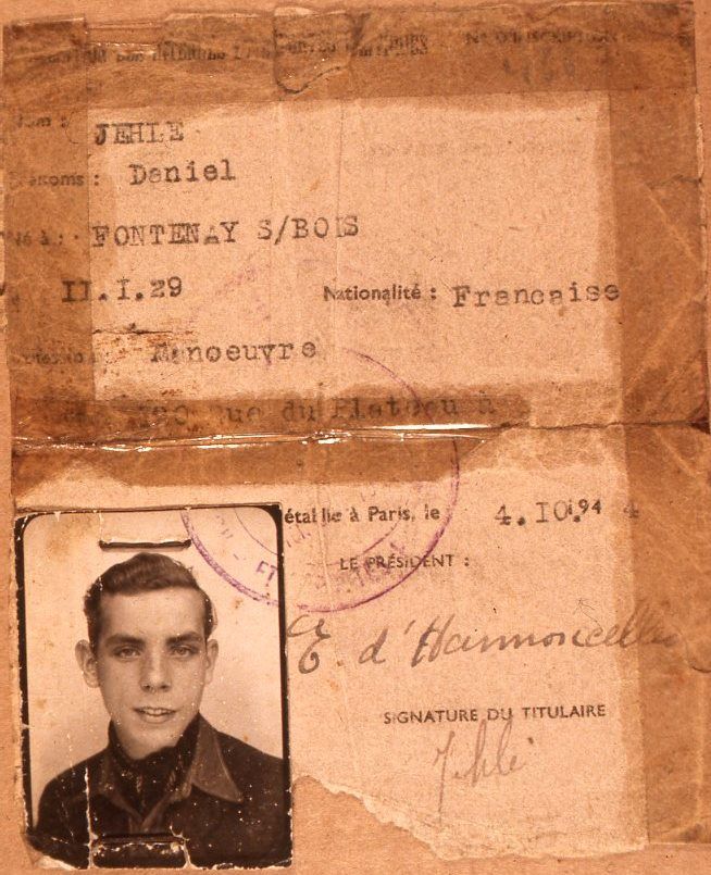carte d'identité de Daniel Jelhé, 1944