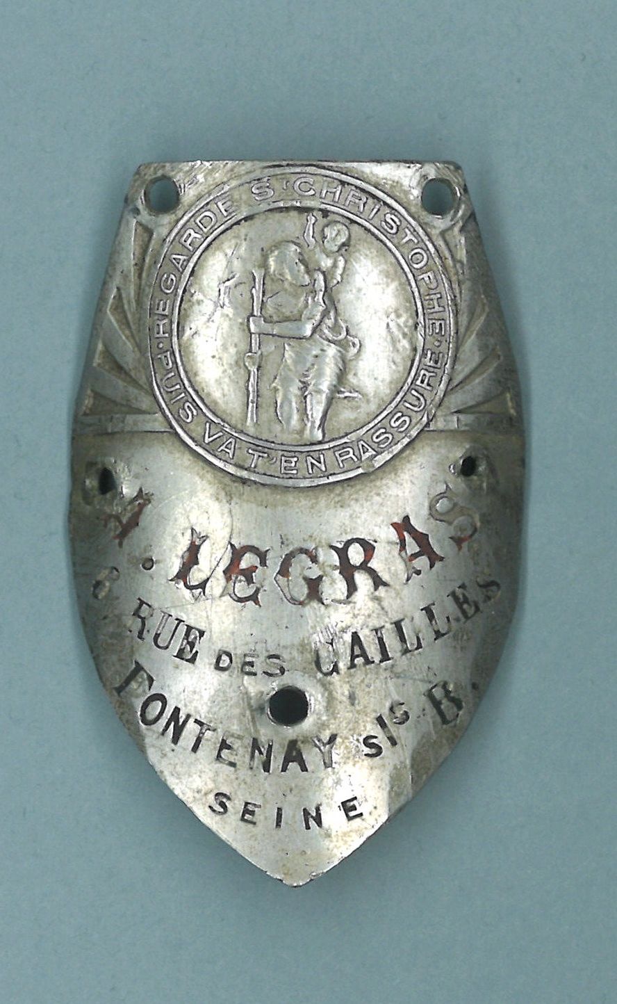 Plaque de vélocipède