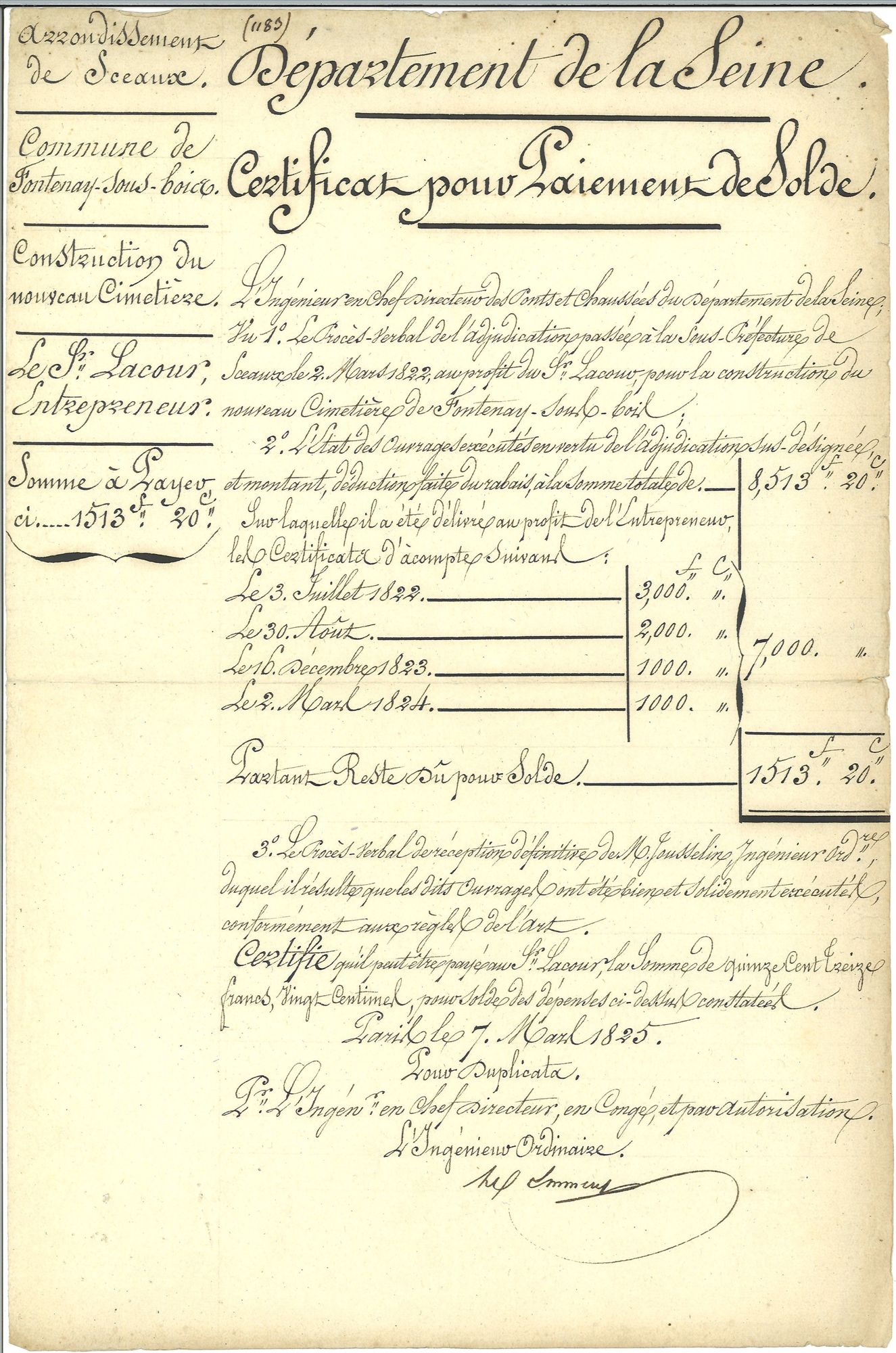 Construction du nouveau cimetière