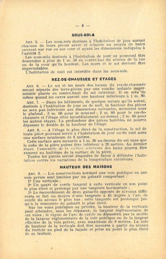 Règlement sanitaire municipal, daté du 11 octobre 1927