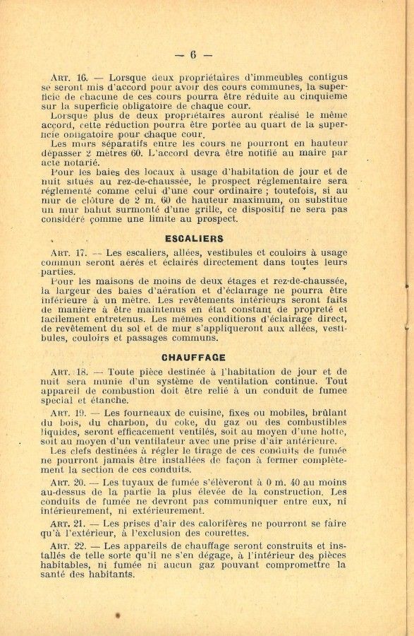Règlement sanitaire municipal, daté du 11 octobre 1927
