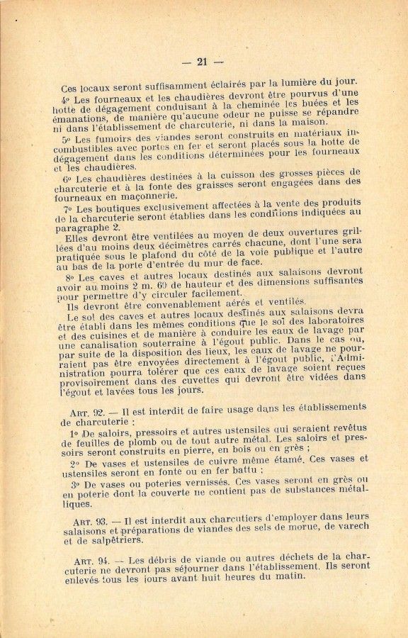 Règlement sanitaire municipal, daté du 11 octobre 1927
