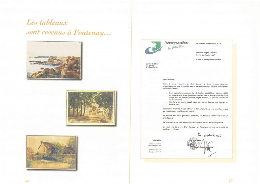 Les tableaux sont revenus à Fontenay...