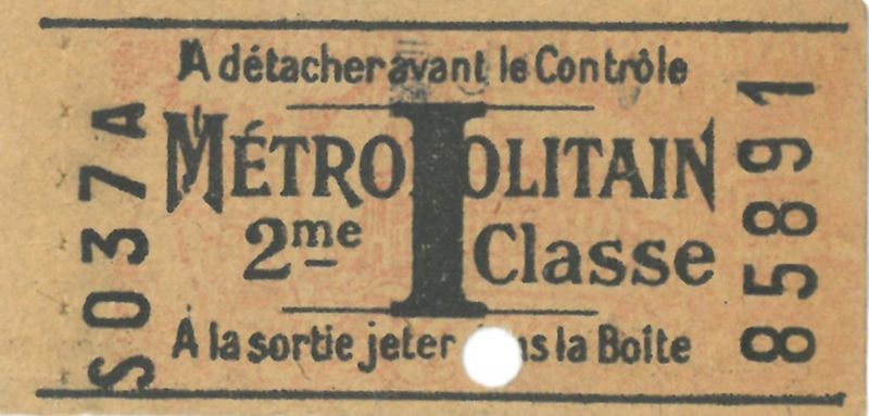 Ticket Métropolitain, sans date