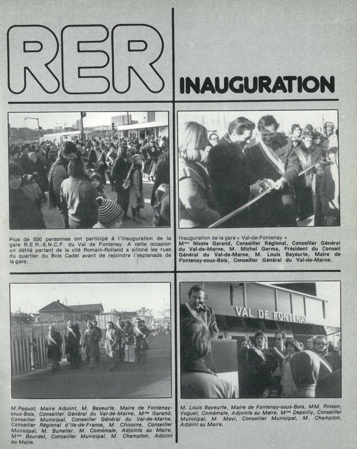 Article sur l'inauguration du RER A