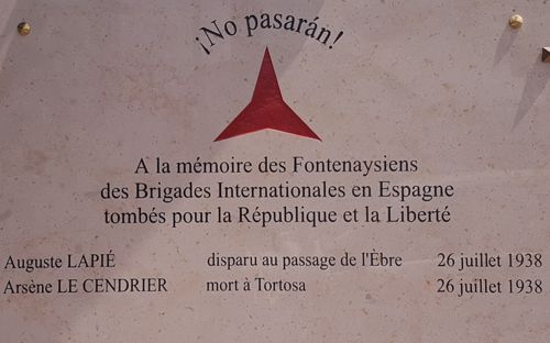 Plaque commémorative sur la Guerre d'Espagne 