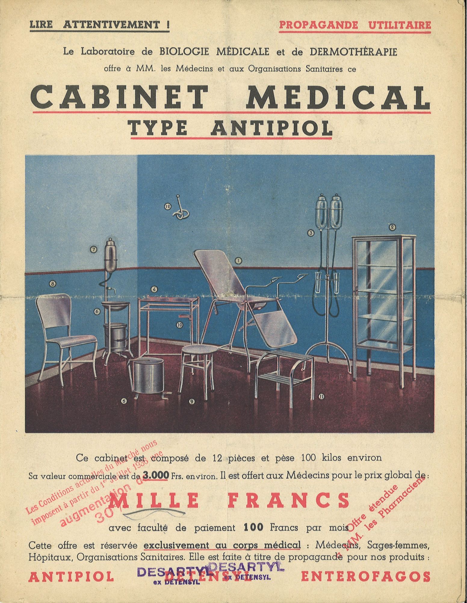 Publicité pour du matériel médical