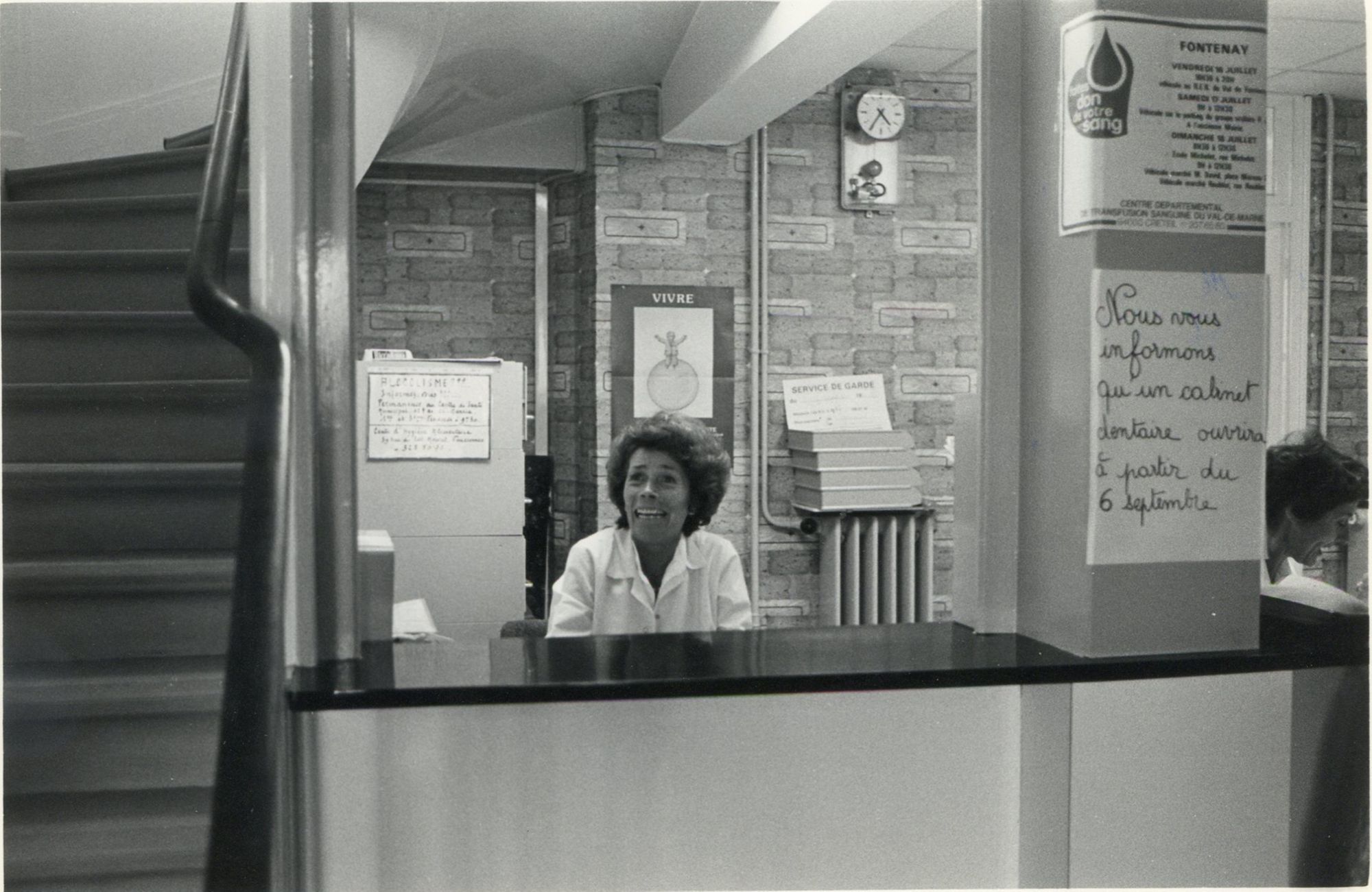 Accueil du Centre médico-social (CMS) Emile Roux, 1982