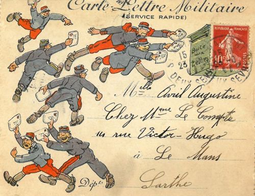 Carte-lettre militaire en service rapide, 1911