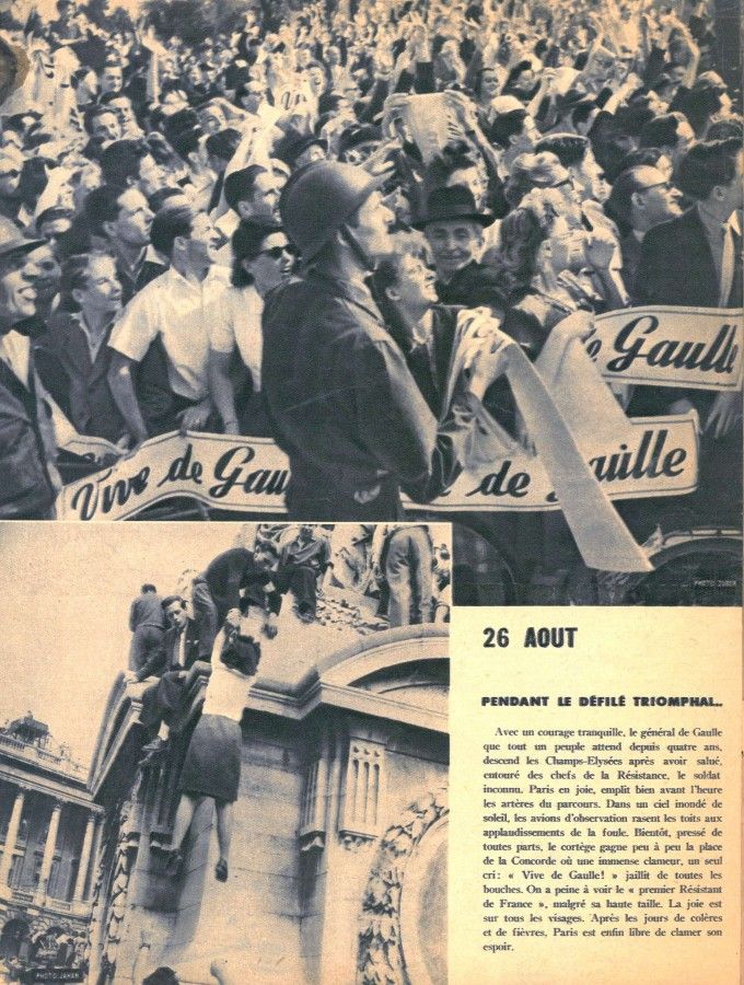 26 août, pendant le défilé triomphal...