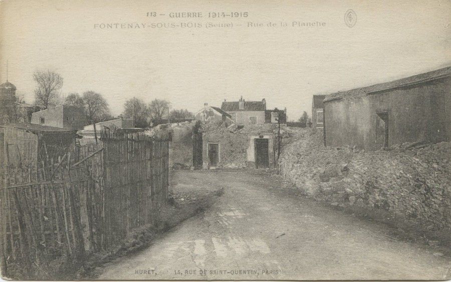 Guerre 1914-1915 Rue de la Planche. carte postale sans date