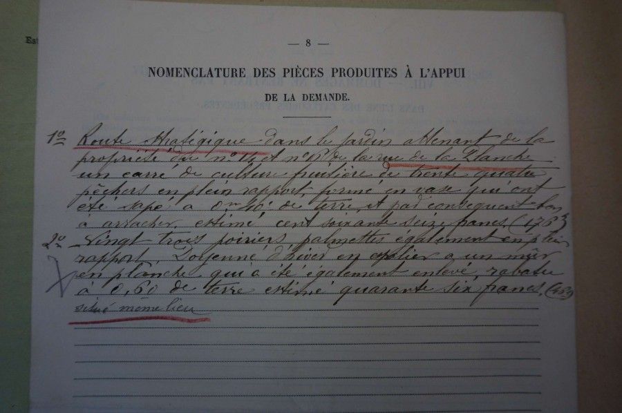 Dossier de demande d'indemnité, 1921. Archives départementales du Val-de-Marne.