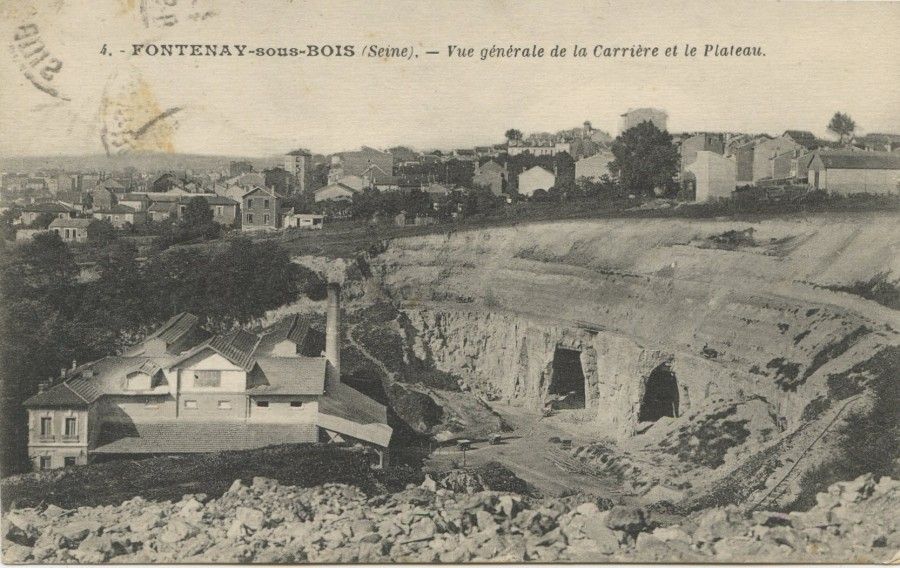 Vue générale de la carrière et le Plateau, carte postale 1928