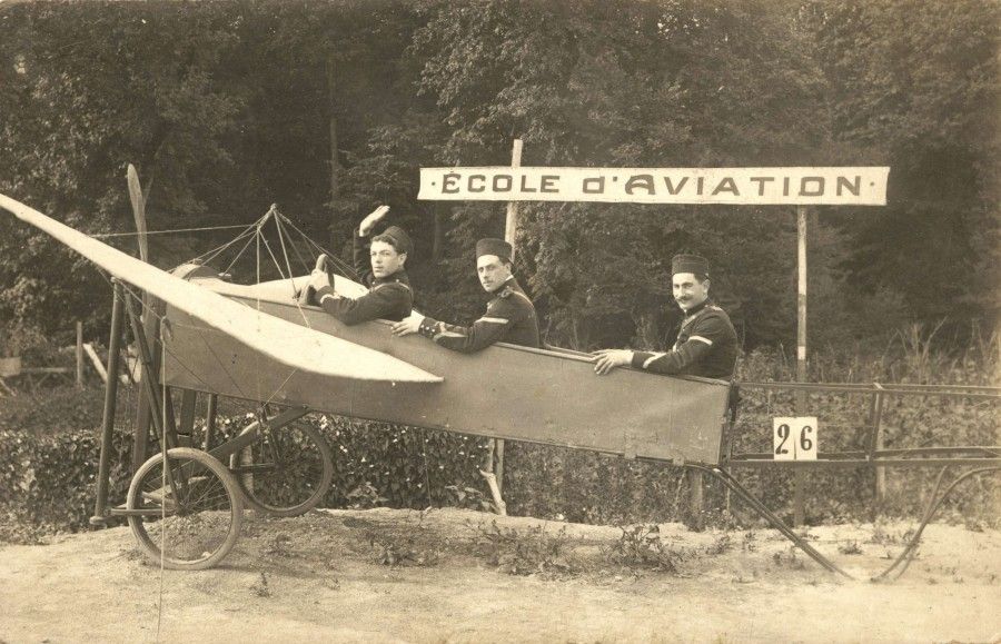  Avion école,  carte postale vers 1916 Fonds Erard
