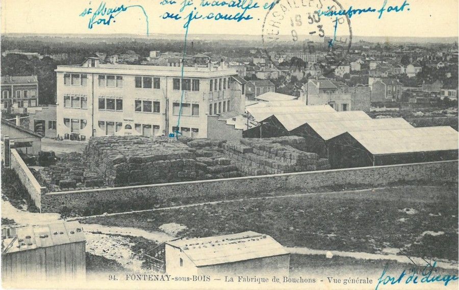 La fabrique de bouchons, carte postale, 1915.