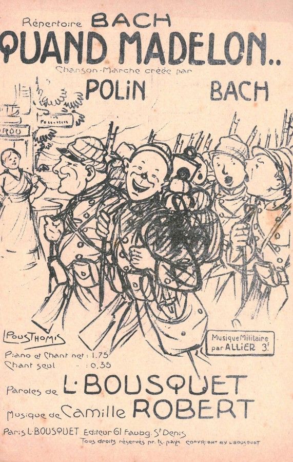 Partition paroles et musique de la chanson la Madelon, couverture.