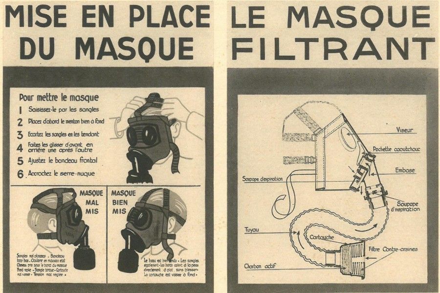 Instruction pour un masque filtrant. Archives municipales de Fontenay-sous-Bois (fonds D. Codevelle)