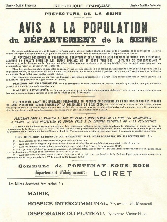Mesures d'éloignement, sans date. Archives municipales de Fontenay-sous-Bois, (Fonds D. Codevelle).
