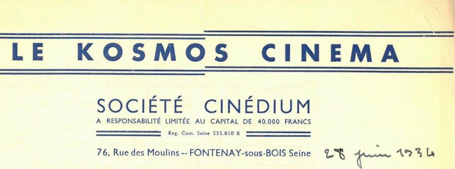 Lettre à entête, 1934