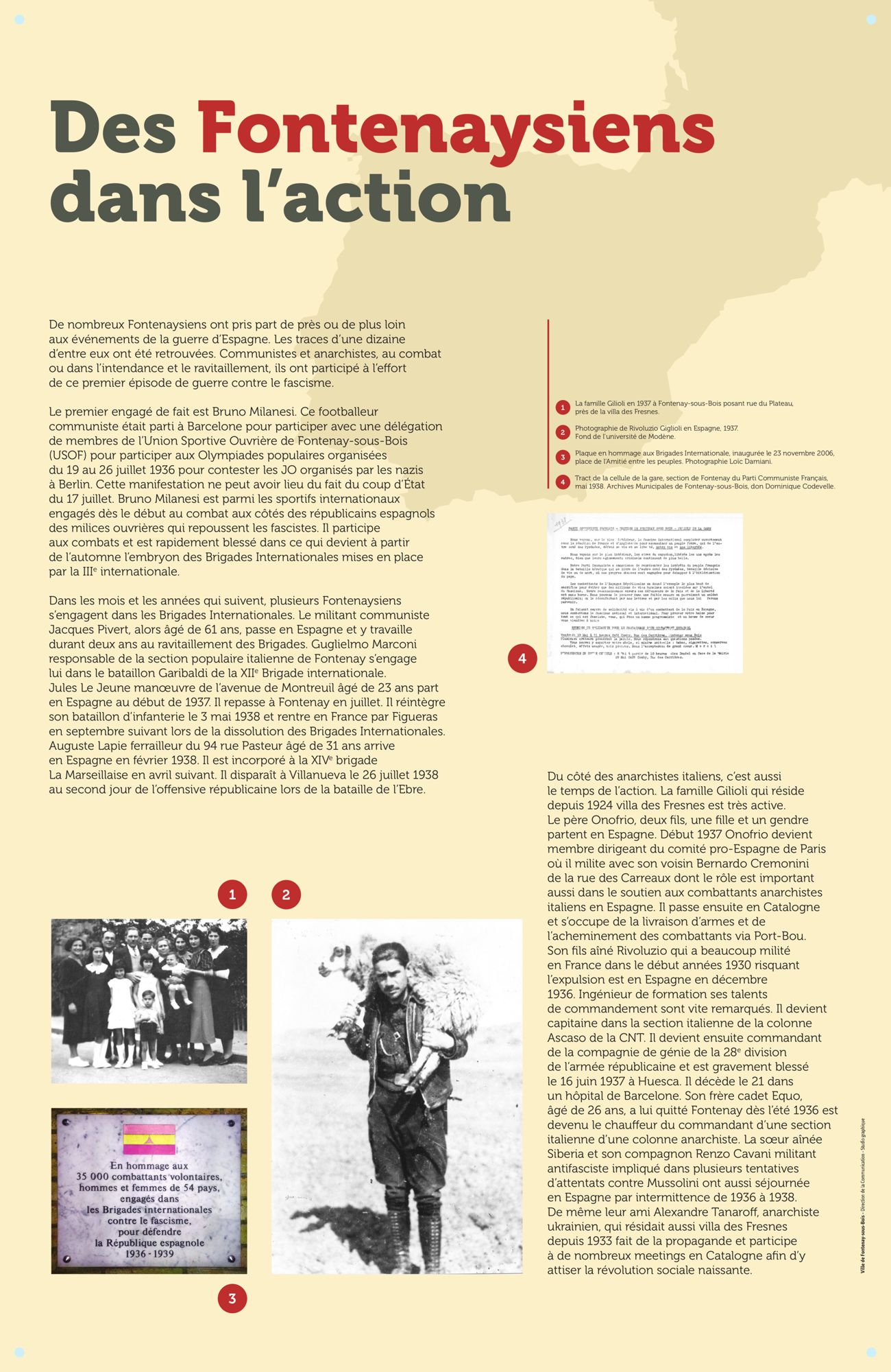 Panneau n° 2 : Des fontenaysiens partent en Espagne 