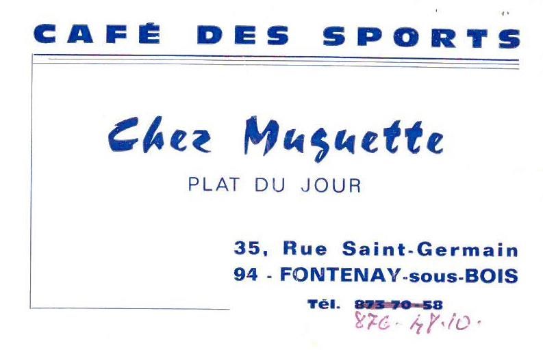Carte de visite "Chez Muguette", 35 rue Saint-Germain, 1972