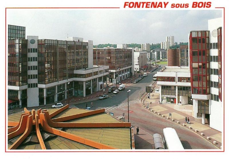 Vue aérienne du RER et de l'avenue du Val-de-Fontenay