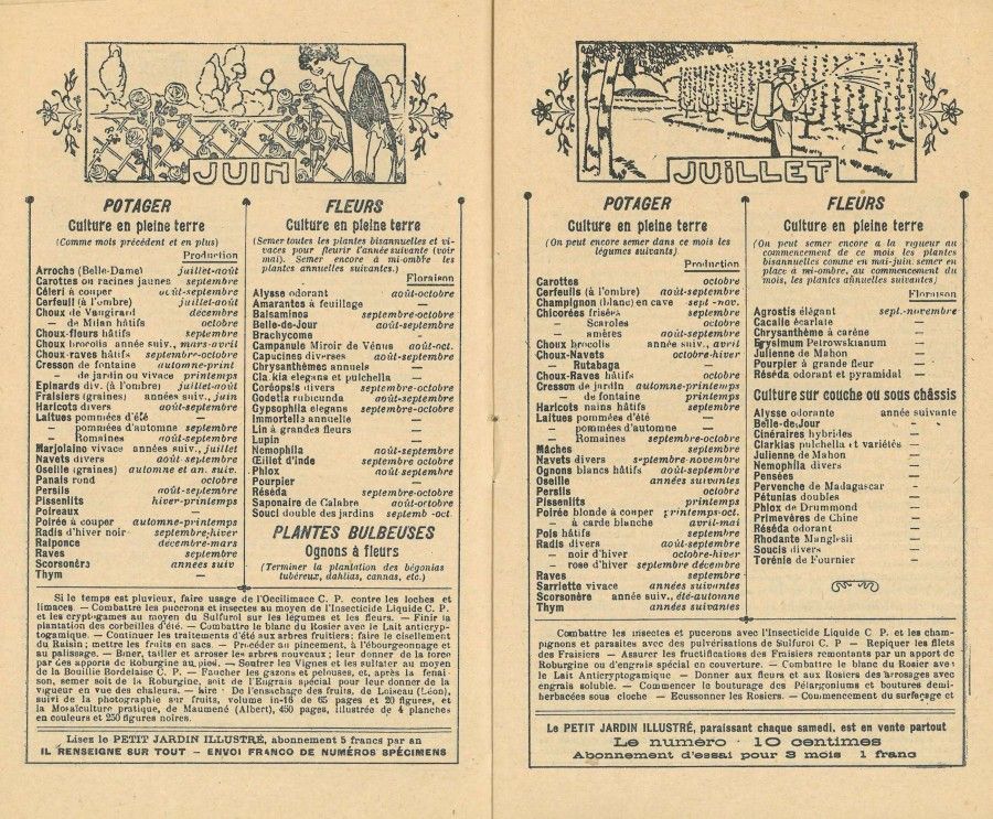 Mois de juin et de juillet