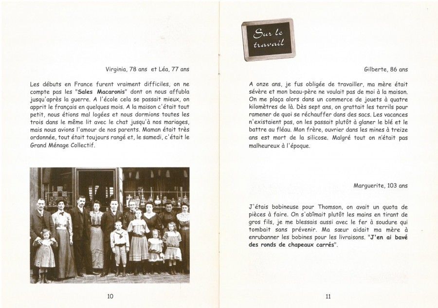 Paroles données au fil du temps, sur le travail